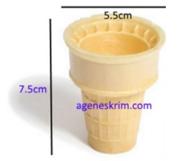 Cone es krim tawar diameter 5,5 cm isi 300 pcs
